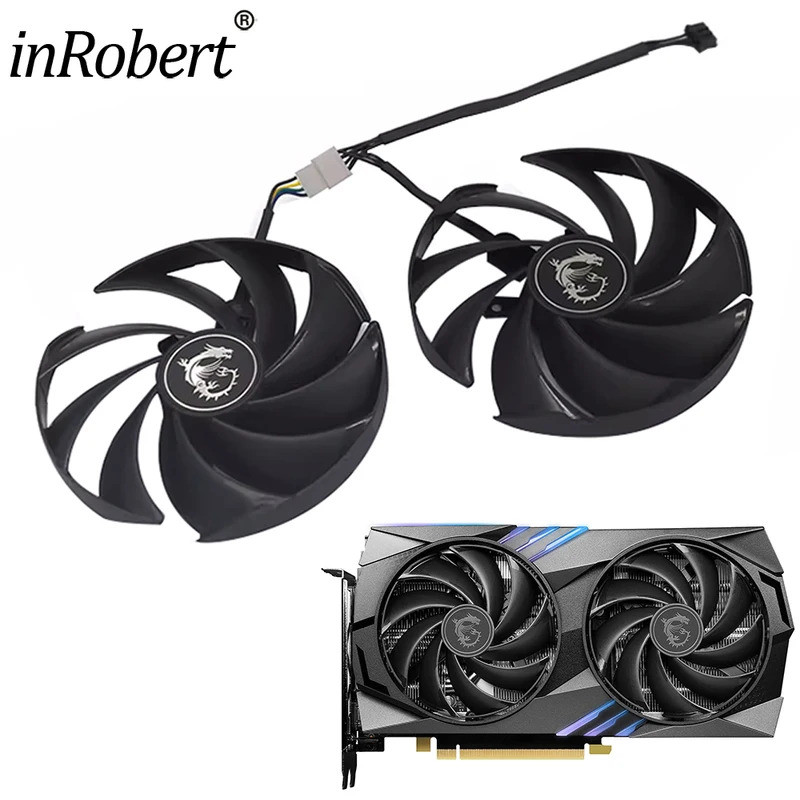 INew 95 มม.RTX4060 RTX4060Ti พัดลมการ์ดวิดีโอสําหรับ MSI RTX 4060 4060Ti Gaming X GPU พัดลมระบายความ