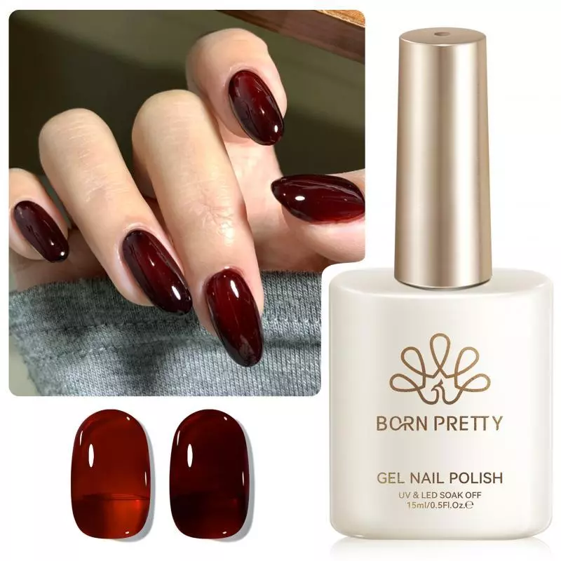 【Local】BORN PRETTY 15ml Scarlet ความร้อน Jelly Gel ยาทาเล็บสีแดงกึ่งโปร่งใส อุปกรณ์ Soak off UV LED เคลือบเงา