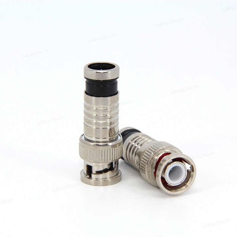 ระบบรักษาความปลอดภัยกด BNC ชายตัวเชื่อมต่อการบีบอัดแจ็คสําหรับ Coaxial RG59/RG60 ไม่มีสายบัดกรีกล้อง