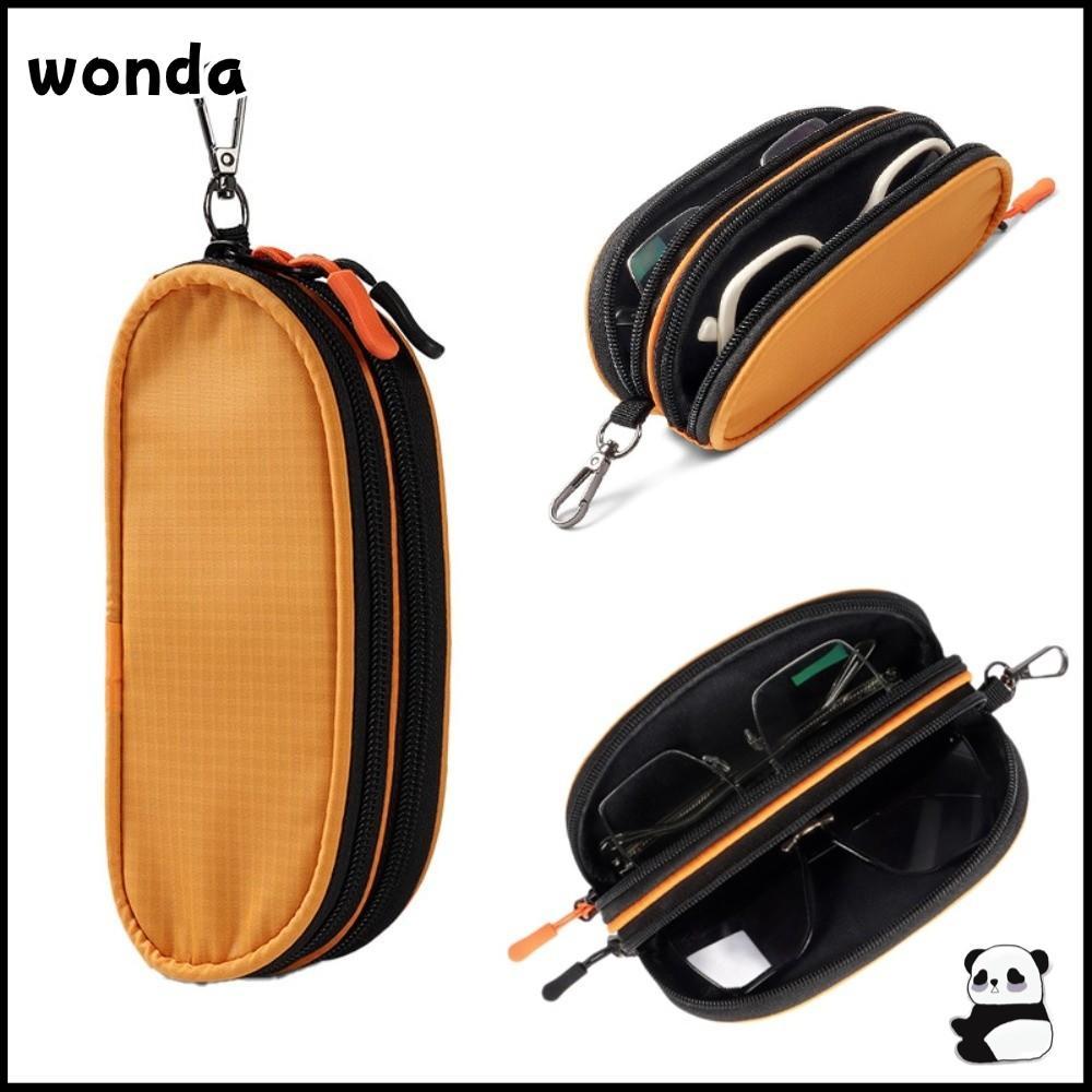 แว่นกันแดด WONDA กล่องเก็บแว่นตากันน้ําอเนกประสงค์, กระเป๋าใส่เงินที่ทนทานสองชั้นแบบพกพา ออแกไนเซอร์ กลางแจ้ง