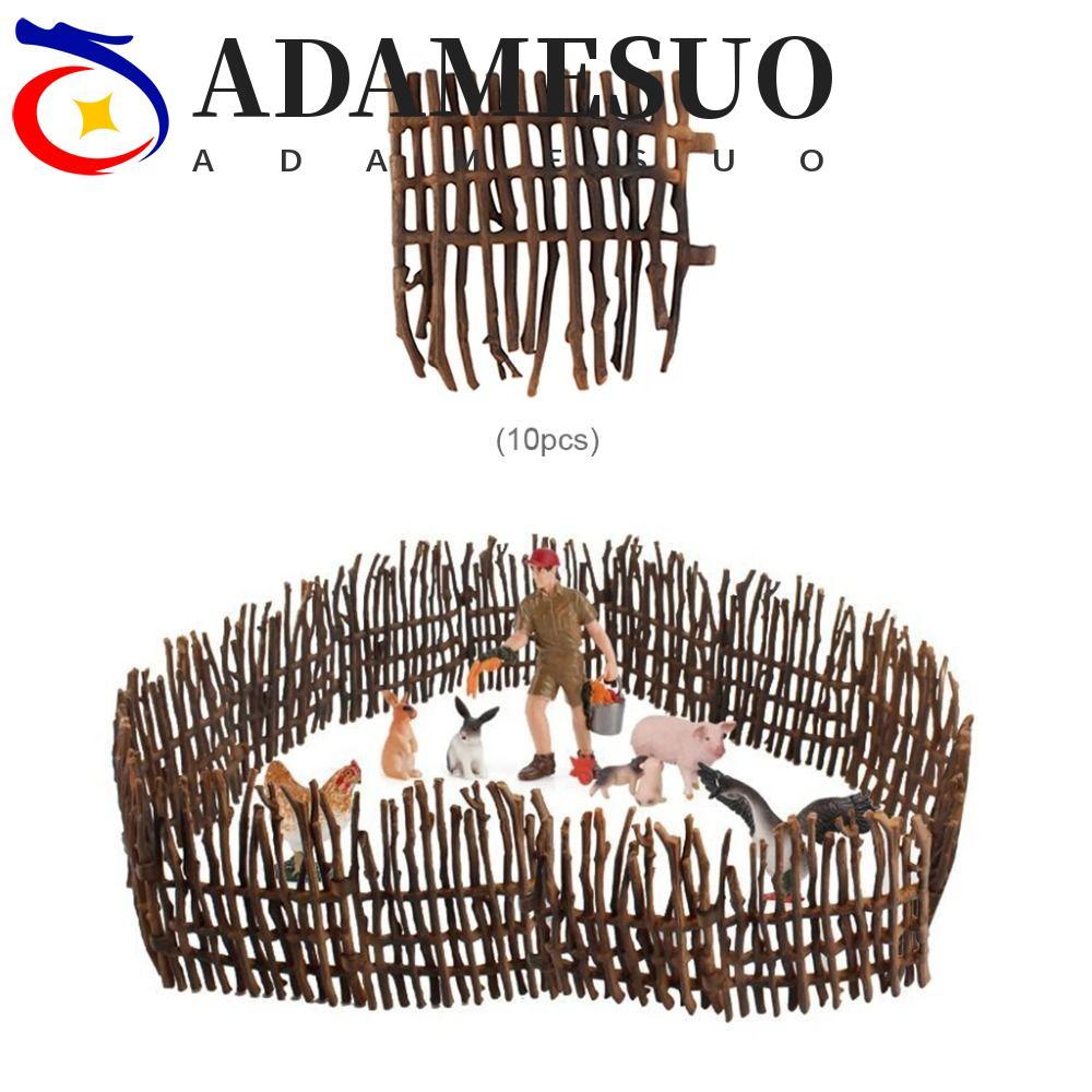 ADAMESUO จําลองฟาร์ม Ranch DIY รั้ว, DIY อุปกรณ์รั้วฟาร์มจําลอง Ranch รั้ว, อุปกรณ์ฉากอาคารรุ่นตกแต่