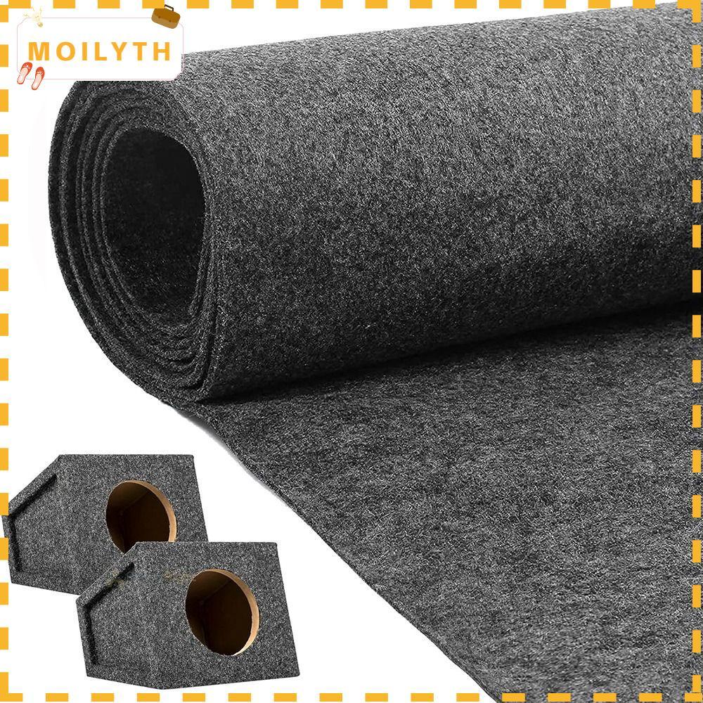 MOILYTH พรมกล่องลําโพง, ความยาว 1/2M สีดําสีเทาลําโพงผ้าตาข่าย, ผ้าสักหลาดกว้าง 0.5M Sub Woofer Trunk Liner