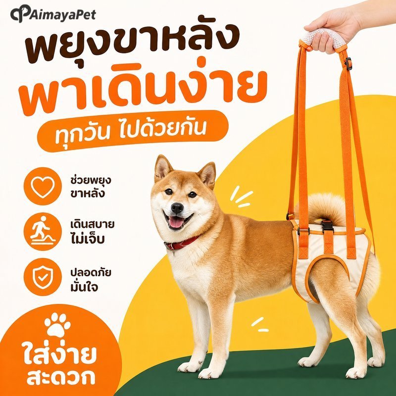 AimayaPet ผ้าพยุงสุนัข เข็มขัดพยุงขาหลัง สายพยุงหมา ระบายอากาศ ผ้าเบา นุ่ม ใส่นาน สุนัขแก่ สุนัขบาดเจ็บ