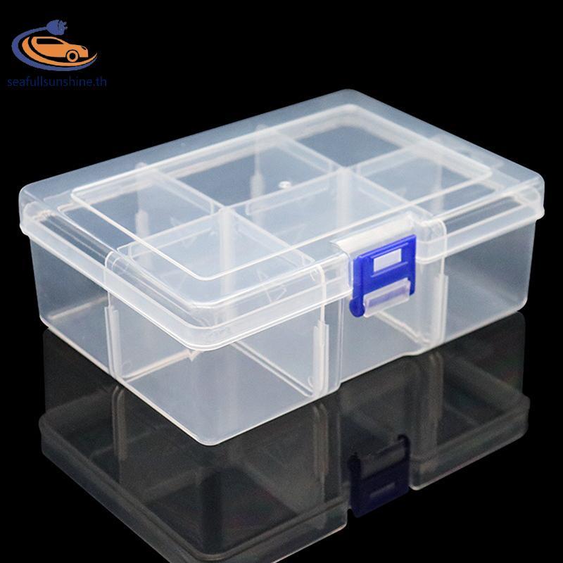 Seaf> 1PC 6-Gridกล่องพลาสติกที่ถอดออกได้กล่องเก็บสําหรับเครื่องมือเครื่องประดับและอุปกรณ์ตกปลาเดสก์ท็อปกล่องเก็บได้ดี