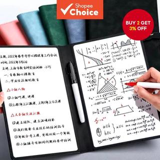 A5 Reusable Whiteboard Notebook Set Leather Memo Pad Weekly Planner Portable Office