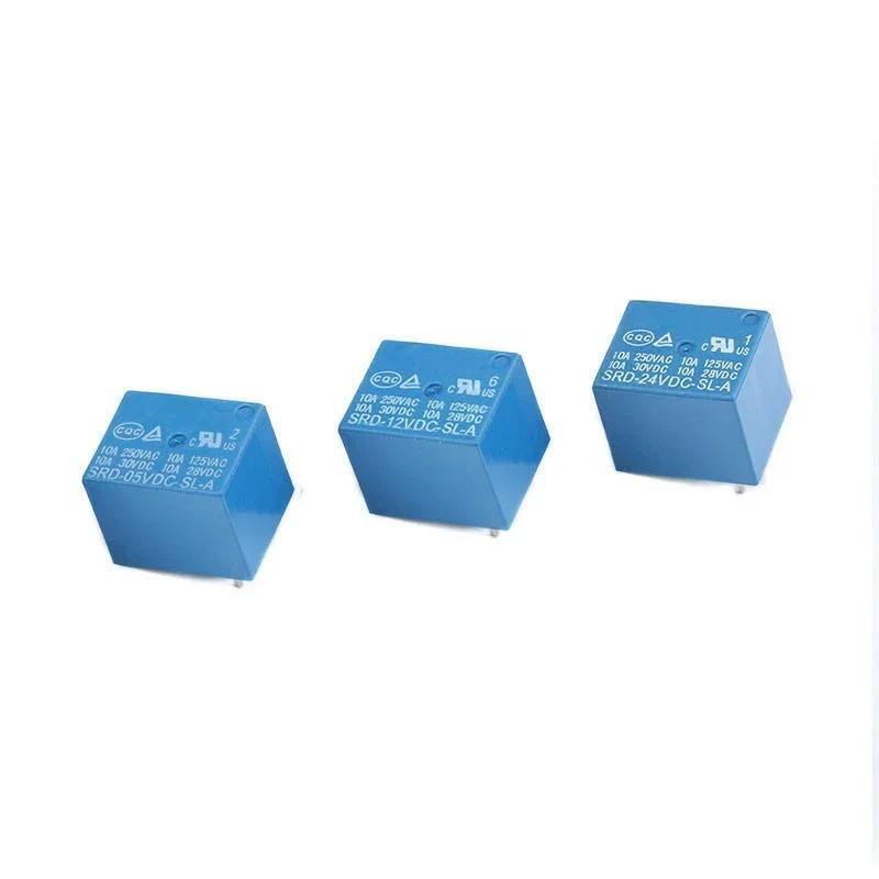 5/10 ชิ้นรีเลย์ SRD-05VDC-SL-C SRD-12VDC-SL-C SRD-24VDC-SL-C 5 ขา 10A/รีเลย์ SRD-5V SRD-12V SRD-24V 