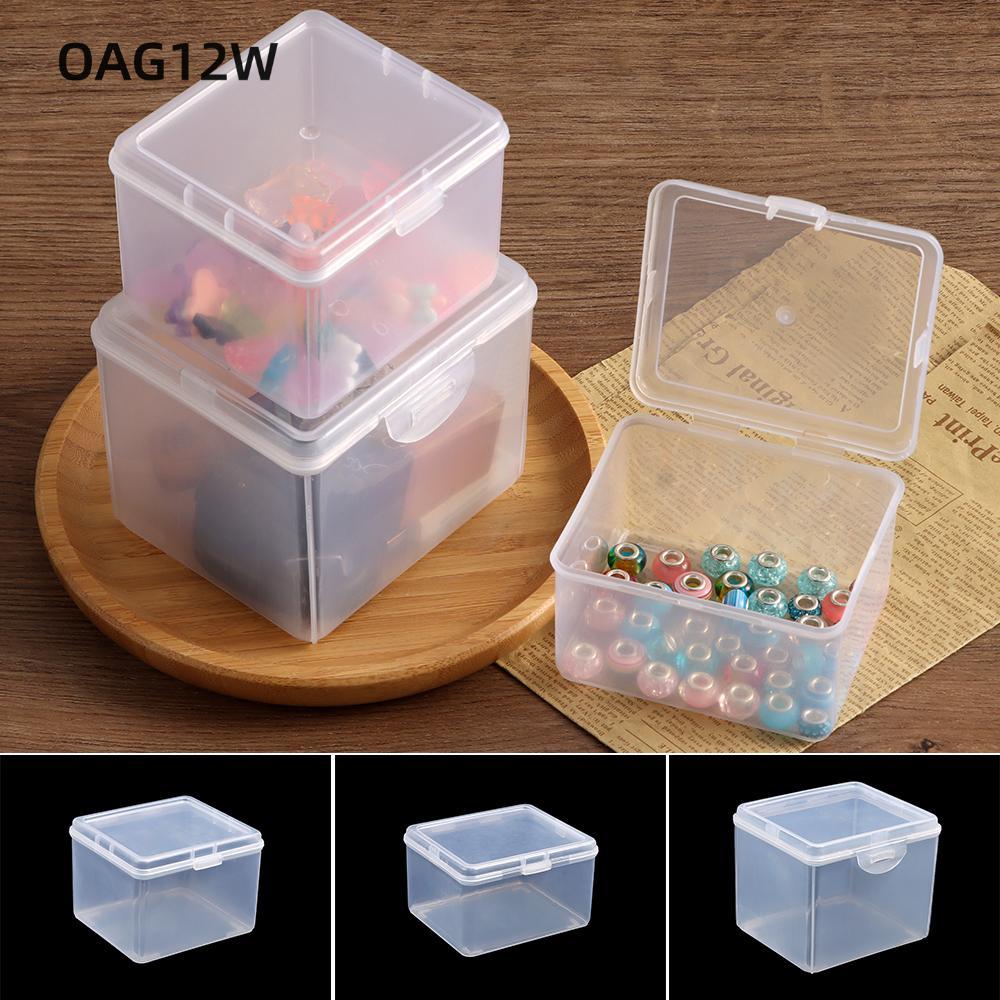 OAG12W 1 ชิ้นกล่องเก็บ,พลาสติกพร้อมฝาปิด,โปร่งใสอเนกประสงค์รูปสี่เหลี่ยมผืนผ้าขนาดเล็กคอนเทนเนอร์จัดเก็บเครื่องประดับที่คาดผม