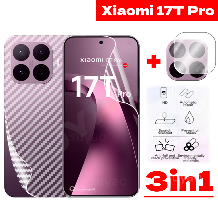 สําหรับ Xiaomi 17T Pro 17TPro 2026 ฟิล์มไฮโดรเจลด้านหน้าโทรศัพท์กลับฟิล์มคาร์บอนไฟเบอร์Xiaomi17TPro Xiaomi17T 17 Ultraกล้องเลนส์CLEAR Screen Protector Soft HDป้องกันคลุมทั้งหมด