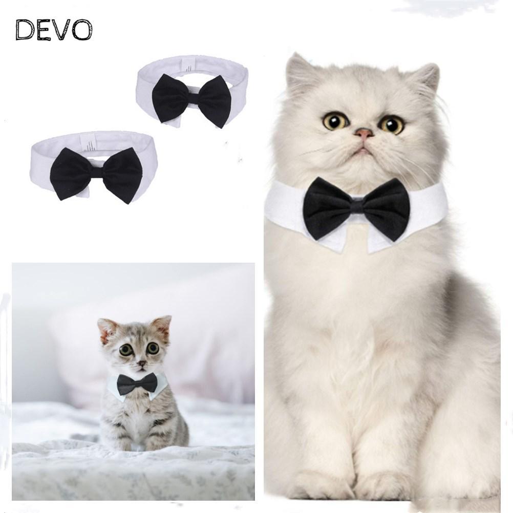 DEVO Cat Tuxedo Collar Grooming อุปกรณ์เสริม Puppy Cat ลูกแมวสัตว์เลี้ยงอย่างเป็นทางการ Tuxedo