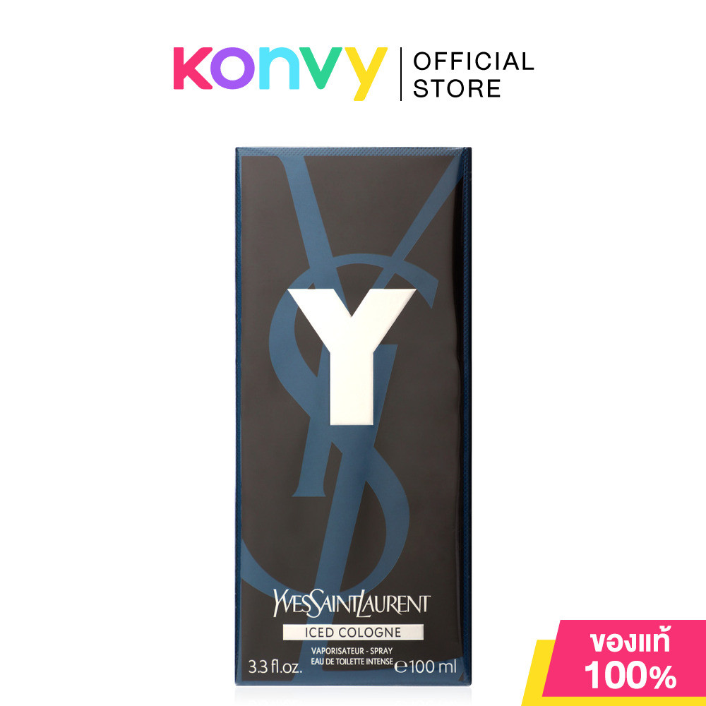 YSL Y Iced Cologne EDT Intense 100ml น้ำหอมสำหรับผู้ชาย วายเอสแอล (อีฟส์ แซงต์ โลรองต์) กลิ่นหอมแนวอโรมาติก.