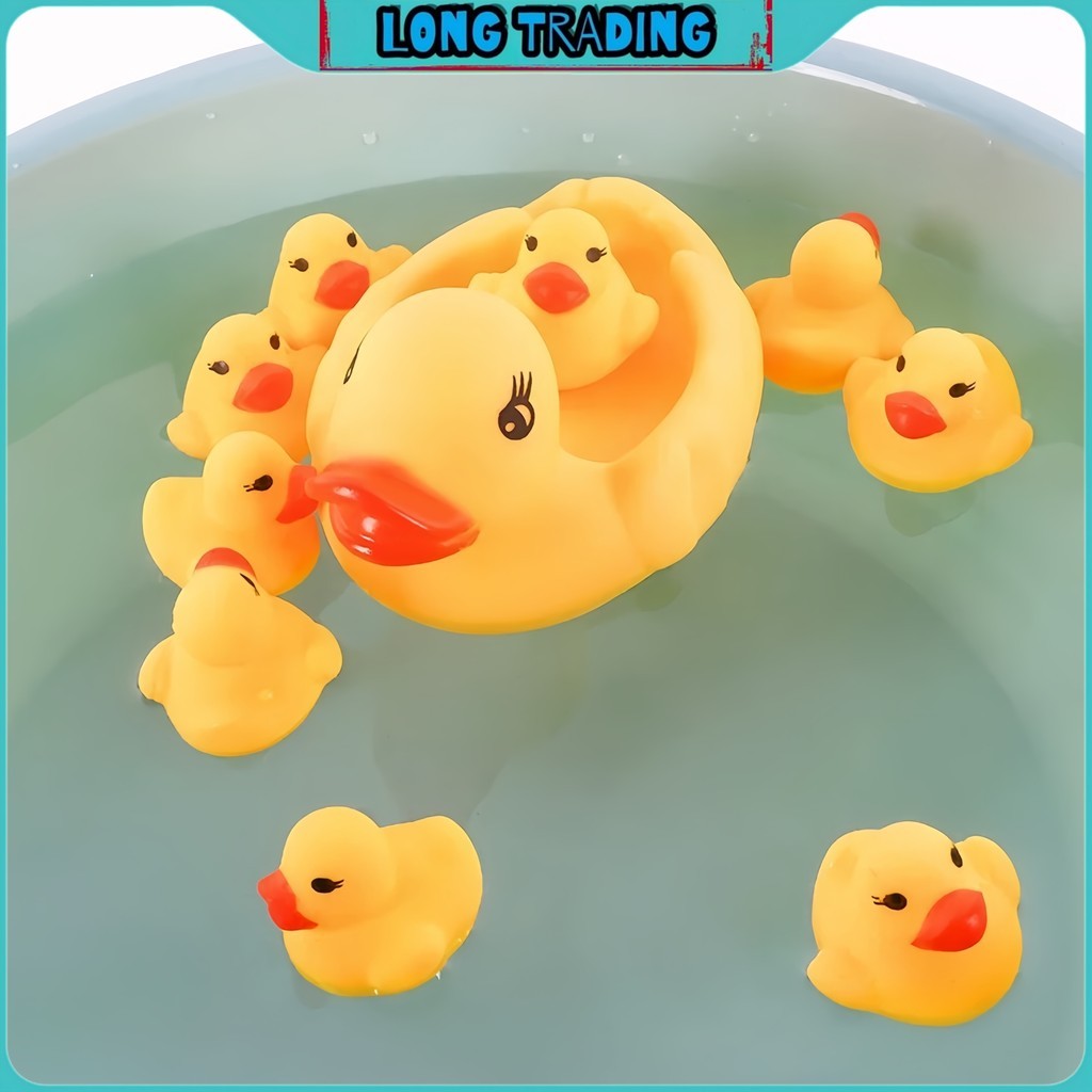 🐤เป็ดอาบน้ำ L-1055 เป็ดยางลอยน้ำ 1 set 4ตัว บีบมีเสียงปิ๊ปๆ ของเล่นอ่างอาบน้ำ พร้อมส่ง