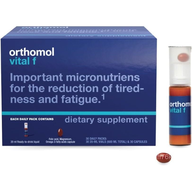 Orthomol Vital F - รายวัน มัลติวิตามิน สำหรับ ผู้หญิง, วิตามิน, B, C, D, E, K, กรดโฟลิก, และ โอเมก้า