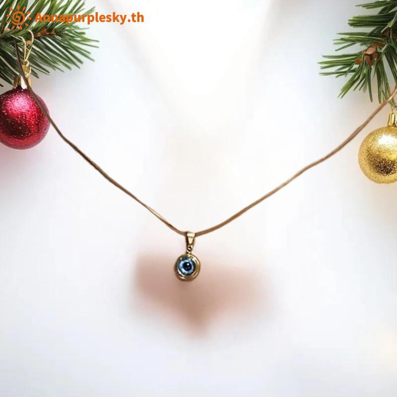 Annapursky Angel Eyes Blue Evil Eye Clavicle Chain Nelace สําหรับผู้ชายผู้หญิงแฟชั่นเครื่องประดับของขวัญ TH