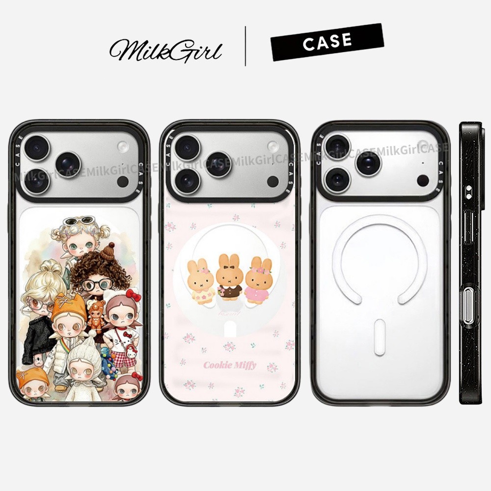 แม่เหล็กสาวกระต่ายอะคริลิคเคสโทรศัพท์สําหรับ ไอโฟน 17 มือโปร สูงสุด 17 อากาศ 16 บวก 15 14 13 12 กันกระแทกป้องกันปลอก
