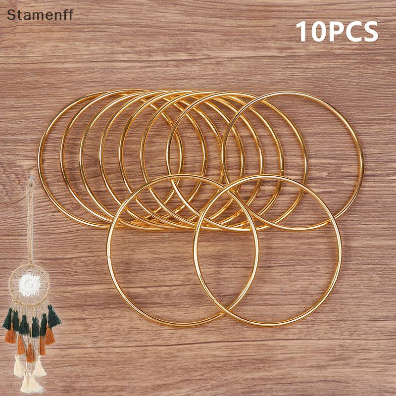 10 Pa 3 นิ้ว Gold Dream Catcher แหวนโลหะ Hoops Macrame แหวนสําหรับ Dreamcatchers และหัตถกรรม