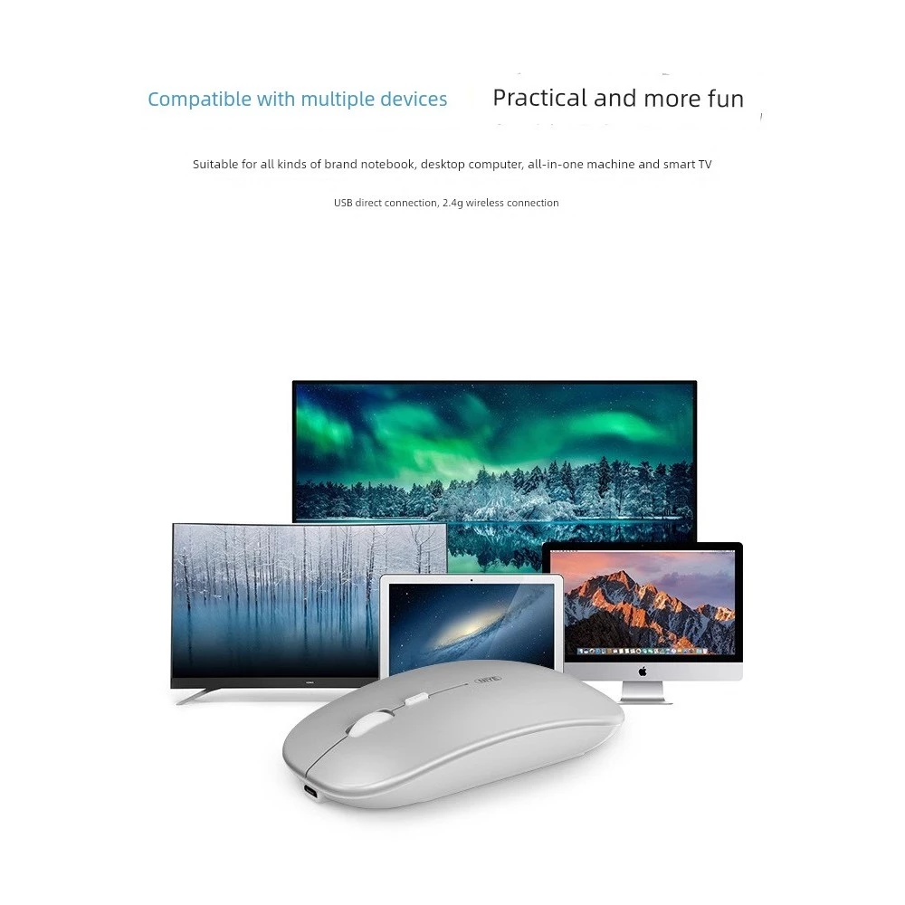 เมาส์ไร้สาย บลูทูธ ชาร์จไฟได้ สำหรับ Huawei Dell thumbnail 5