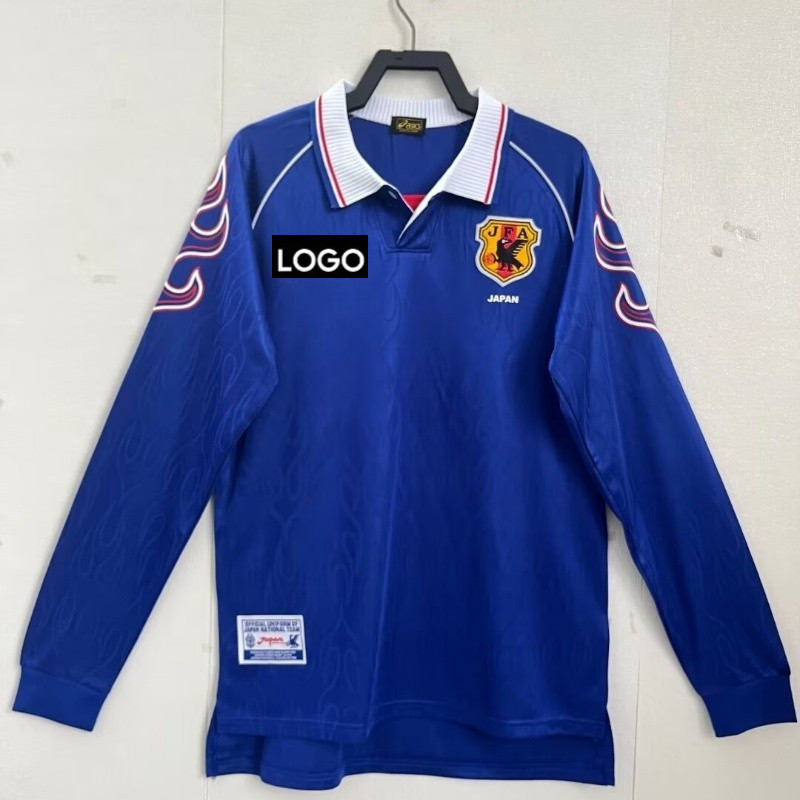 Retro Edition 1998 Japan Home Shirt Long Sleeve Football Jersey S-2XL,Can Add Your Name And Numberabac