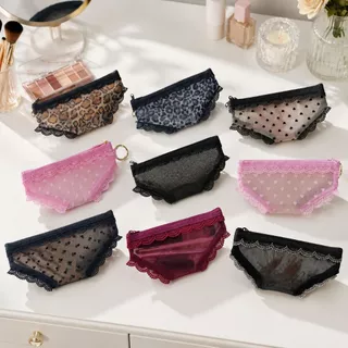 ITOPUPBEAUTY กระเป๋าเก็บเครื่องสําอาง,กางเกงรูปร่างลูกไม้หัวใจกระเป๋าเครื่องสําอาง,ตาข่าย Y2K โปร่งใสกระเป๋าใส่อุปกรณ์อาบน้ําสําหรับการเดินทาง