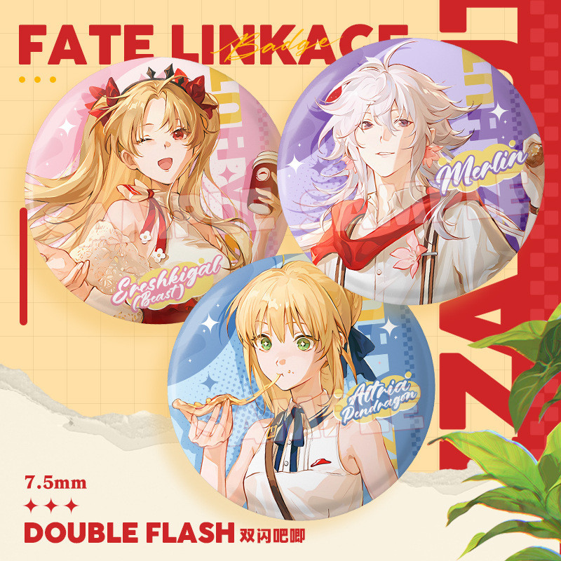 ขายร้อน~fate Linkage Co-Branded Must-Win Merlin Altolia Elishkigale Merchandise 75mm Big Badge 061hw