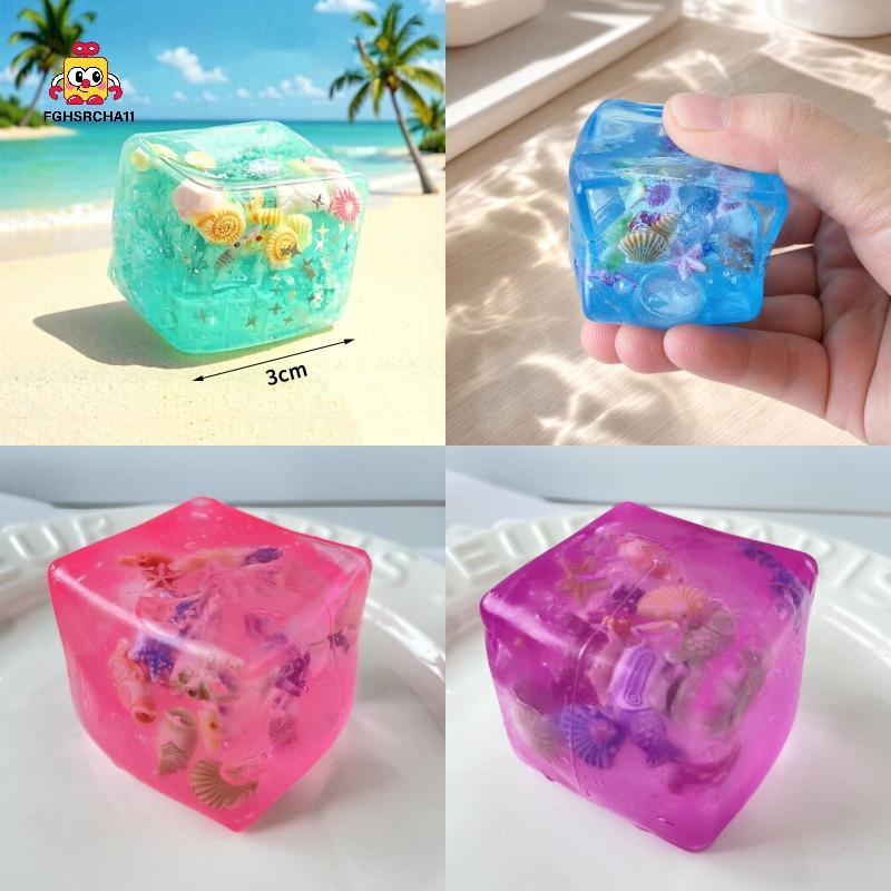 FG Taba Squishy Stress Balls Cube - Ocean Sensory Fidget ของเล่นช้า Rise Squishy ของเล่นสําหรับเด็กและผู้ใหญ่บีบผ่อนคลายของขวัญ HS