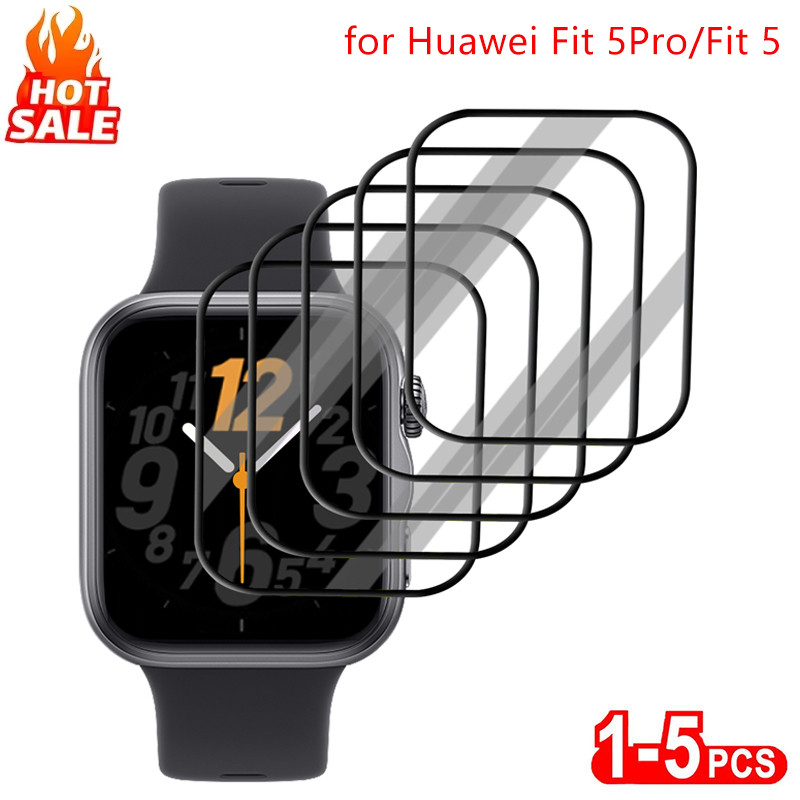 1-5PCS ป้องกันหน้าจอฟิล์มสําหรับ Huawei Watch Fit 5 Pro Fit 5 ฟิล์มโค้ง Anti-Scratch ไม่ใช่แก้ว PMMA คอมโพสิตฟิล์มสําหรับนาฬิกา Fit5