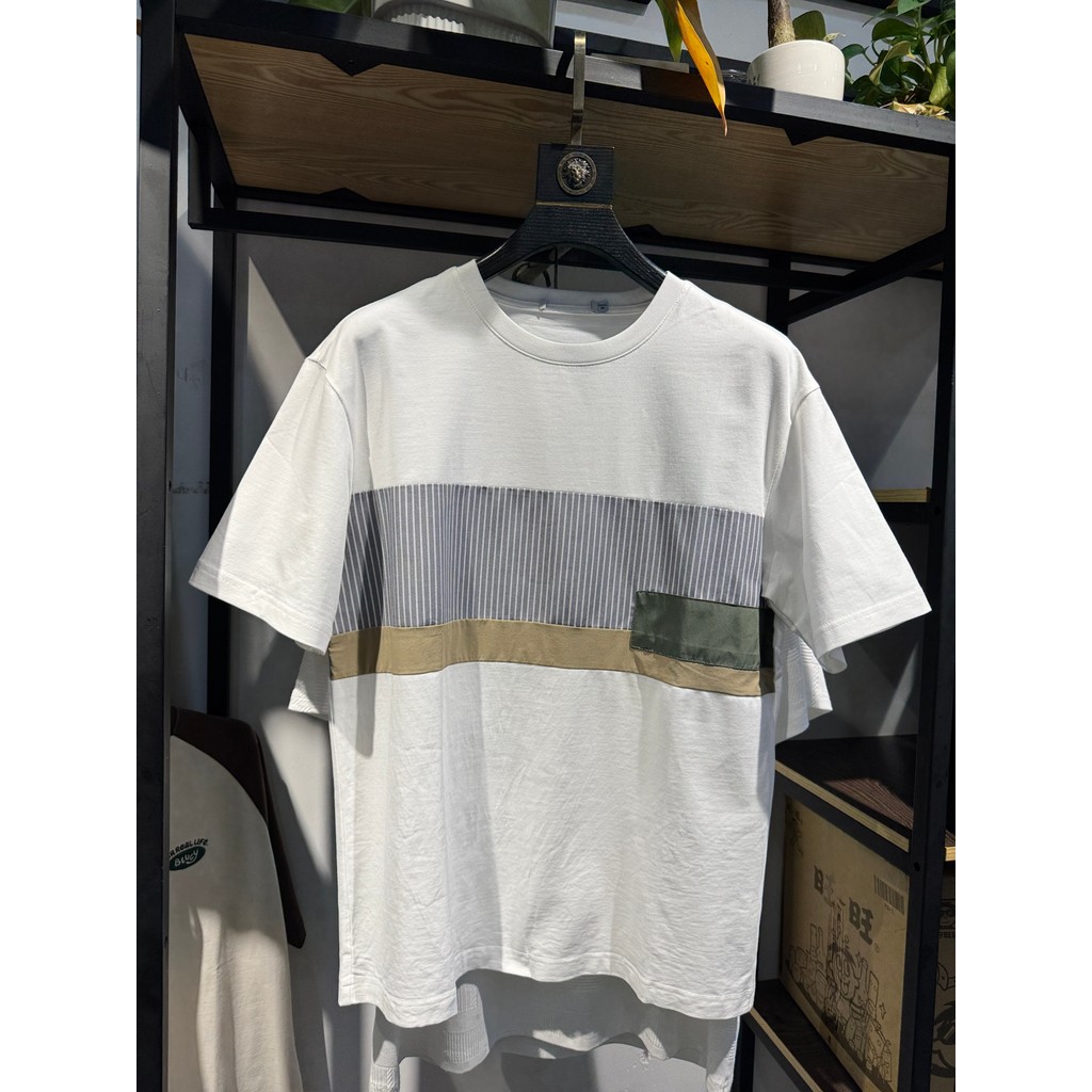Svip Dropped Shoulder Wide Version+97 Cotton!ฤดูร้อนตัดป้ายรอบคอเย็บสบายระบายอากาศผ้าฝ้ายลําลองแขนสั