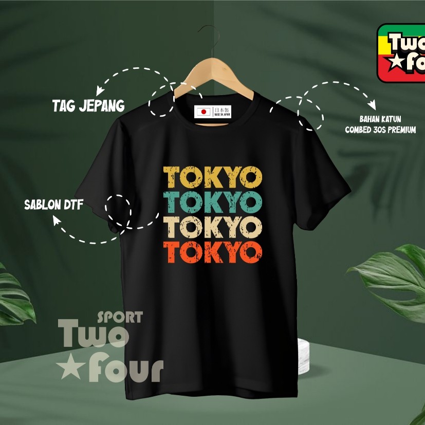 TOKYO JAPANESE SOUVENIR CLOTHES TOKYO JAPANESE FLAG T-SHIRTS PREMIUM COMBED 30S MATERIAL TYPE 3 ผู้ใ