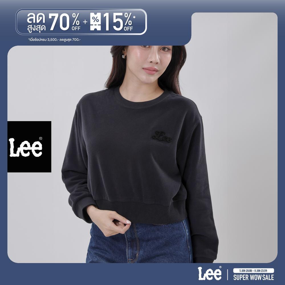 LEE เสื้อสเวตเชิ้ตผู้หญิง คอลเลคชั่น Denim Obsession รุ่น LE F525WPULN10 สีดำ