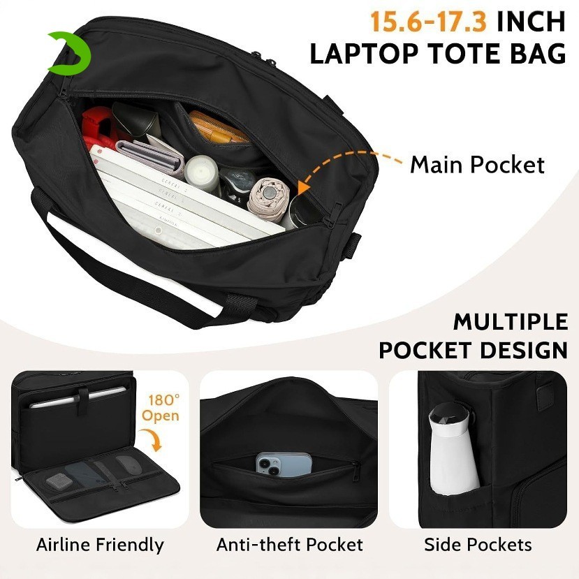 Insulated Commuter Laptop Tote Bag - กระเป๋าคอมพิวเตอร์อาหารกลางวัน 2-in-1 สําหรับทํางาน