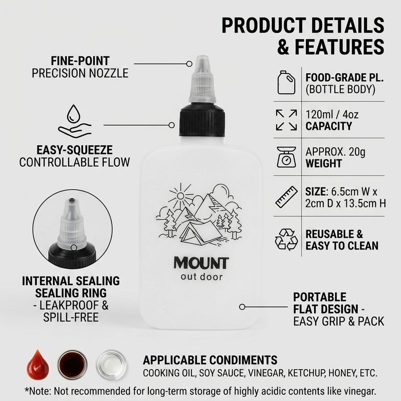 ความจุ120ML.ขวดน้ํามันกลางแจ้ง ขวดแบ่งน้ำมัน แบบหมุน รูปที่ 8