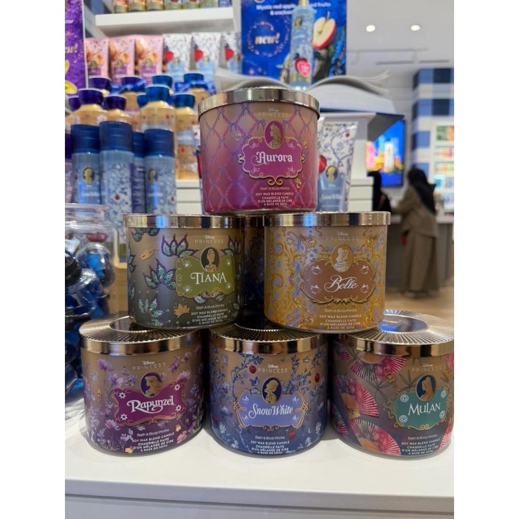 ✨พร้อมส่ง✨ของแท้จากช็อปมาเลย์💯 Bath&BodyWorks เทียนหอม 3 ไส้ 👑เจ้าหญิงดิสนีย์ (Disney Princess)🏰✨(14.5 oz / 411 g)