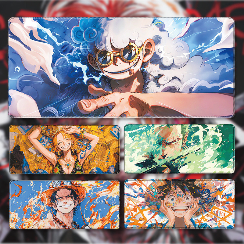 ใหม่แผ่นรองเมาส์ One Piece ขนาดใหญ่พิเศษ Luffy Zoro แป้นพิมพ์คอมพิวเตอร์ Pad สํานักงานลื่น Gaming โต๊ะ Mat
