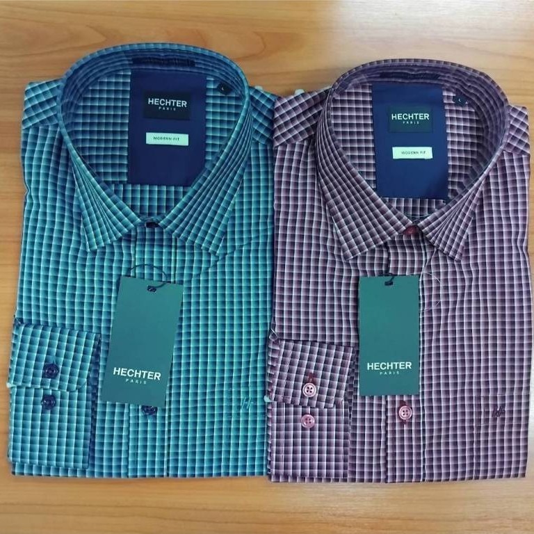 HECHTER เสื้อเชิ้ตแขนยาวลายสก๊อต รุ่นH033-060M  มีให้เลือก2สี