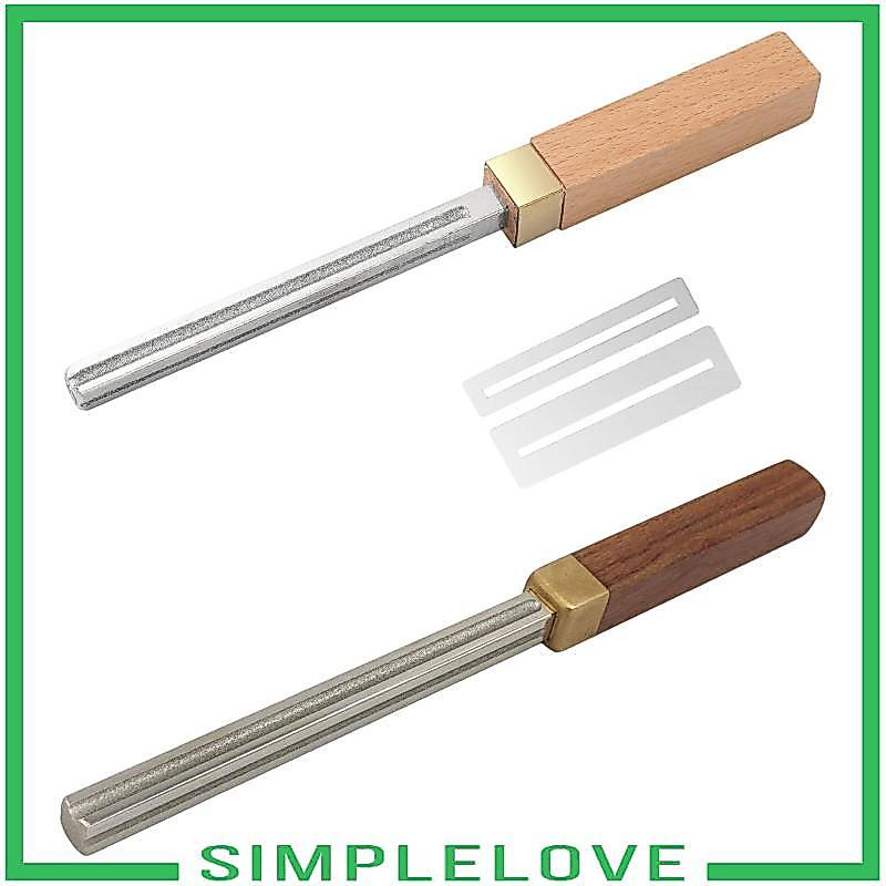 [Simple] Bass Fret Crowning File ด้ามไม้ Fret Crowning Dressing เครื่องมือ Luthier อุปกรณ์เสริมสําหร