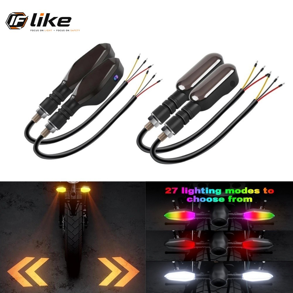 2pcs ไฟเลี้ยวรถจักรยานยนต์ Arrow Projection Light รถยนต์ไฟฟ้าดัดแปลง LED Water Projection Light สกู๊ตเตอร์ไฟเลี้ยว Super Bright 12V รถจักรยานยนต์ Turn Signa Arrow ทิศทาง Light