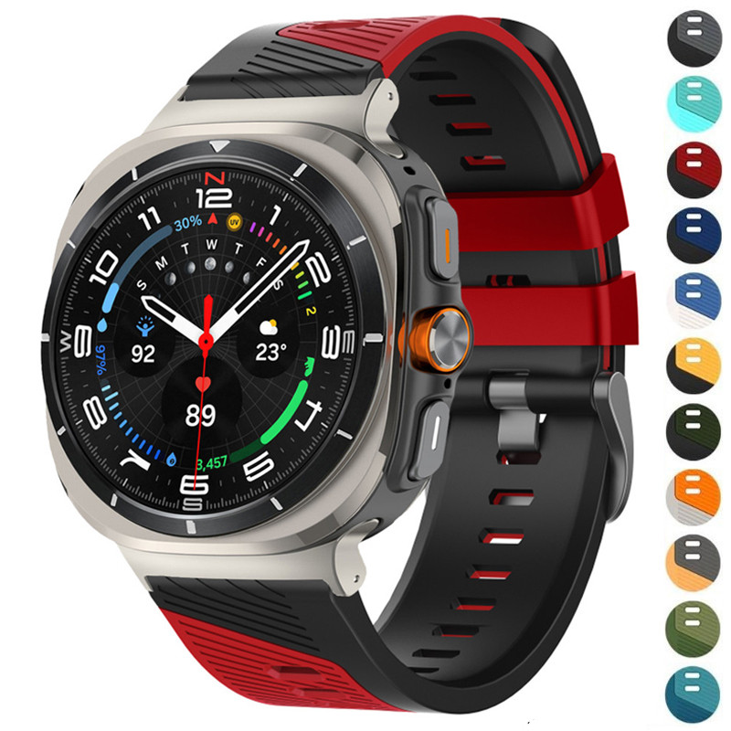 สายกีฬาสําหรับ Samsung Galaxy Watch 7 Ultra 2025 47 มม.ซิลิโคนสําหรับ Samsung Galaxy Watch 8/8classic 40 มม.44 มม.46 มม.