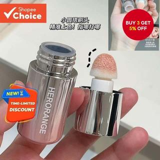 HERORANGE Liquid Blush Stick with Sponge Tip - Dual-Use for Lips & Cheeks, Waterproof, Long-Lasting, Color-Correcting, Suitable for All Skin Tones, Brightening Effect 