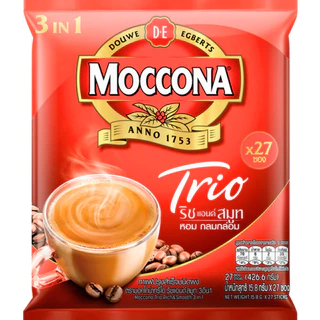 (แพ็ค 1 ห่อ)(มอคโคน่า 27 ซอง)กาแฟปรุงสำเร็จ มอคโคน่า ทรีโอ 27 ซอง Moccona **สีทอง บรรจุ20ซอง**