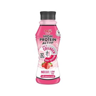 เมจิ นมไฮโปรตีนแอคทีฟสตรอเบอร์รี่ Meiji High Protein Activ Strawberry 350ml.