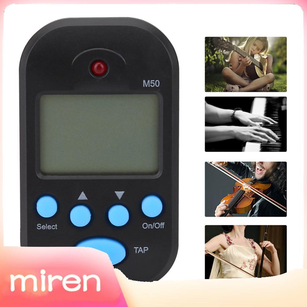 Miren-th Miren-th Bnineteenteam Mini Electronic Metronome M50 Tempo Beat Tap สำหรับเปียโนไวโอลินกีตาร์กลองและเครื่องดนตรี (สีดำ)