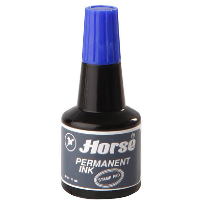 HORSE หมึกเติมแท่นประทับ สีฟ้า 200CC (1 ขวด/กล่อง)