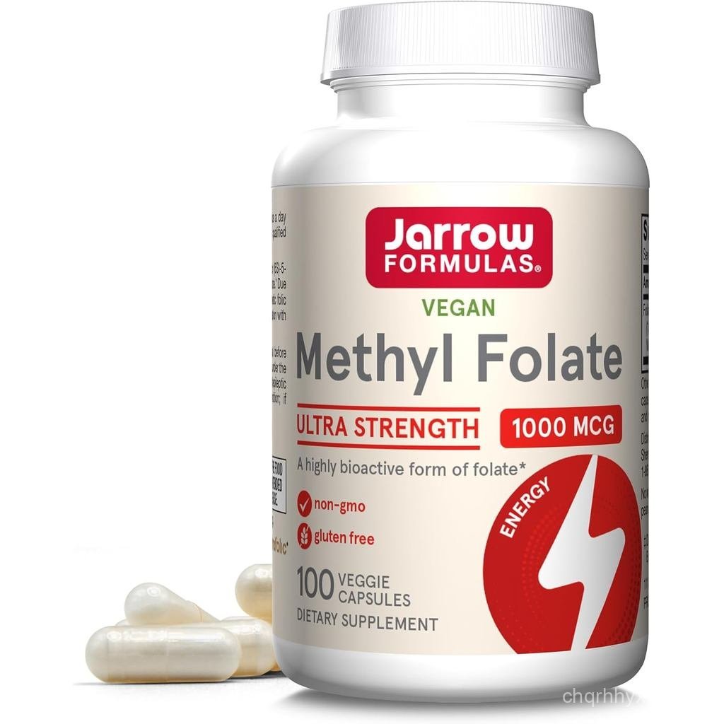 Jarrow Formulas Methyl Folate Veggie Caps - 1000 Mcg - 100 Count - Methyl Folate – เพื่อให้ ฟูเลต - อาหารเสริม 5-MTHF - Non-GMO - ปราศจากกลูเตน