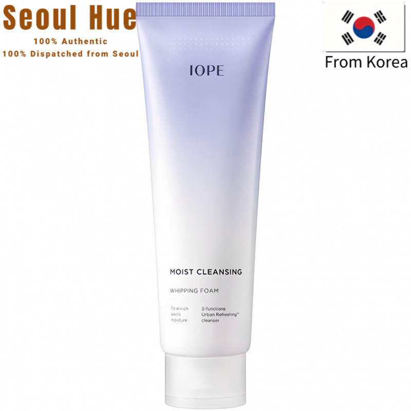 Iope Moist Cleansing Whipped Foam 180ml – ผิวสดชื่น นุ่ม เปล่งปลั่ง ทําความสะอาดล้ําลึก กระชับรูขุมขน ของขวัญฟรี