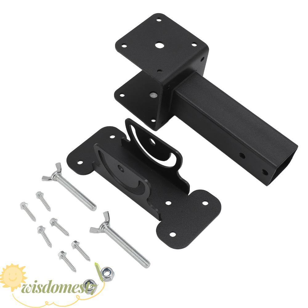 WISDOM Riser Brackets, วงเล็บรองรับสีดําแบบปรับได้, ฮาร์ดแวร์เหล็กคาร์บอน Patio Roof Riser Pergola