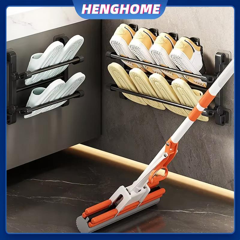 HENGHOME รองเท้าติดผนังมัลติฟังก์ชั่น Ra สะดวกการออกแบบติดผนังสแตนเลสผ้าเช็ดตัวแบบพับได้ Ra เหมาะสําหรับห้องน้ําและห้องครัว เฮงโฮม