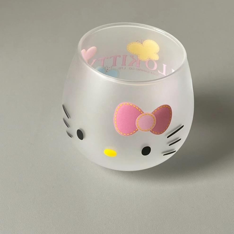 แก้วน้ํา Hello Kitty ยุคกลางน่ารักแก้วการ์ตูนแก้วฝ้า Hello Kitty มูลค่าสูง