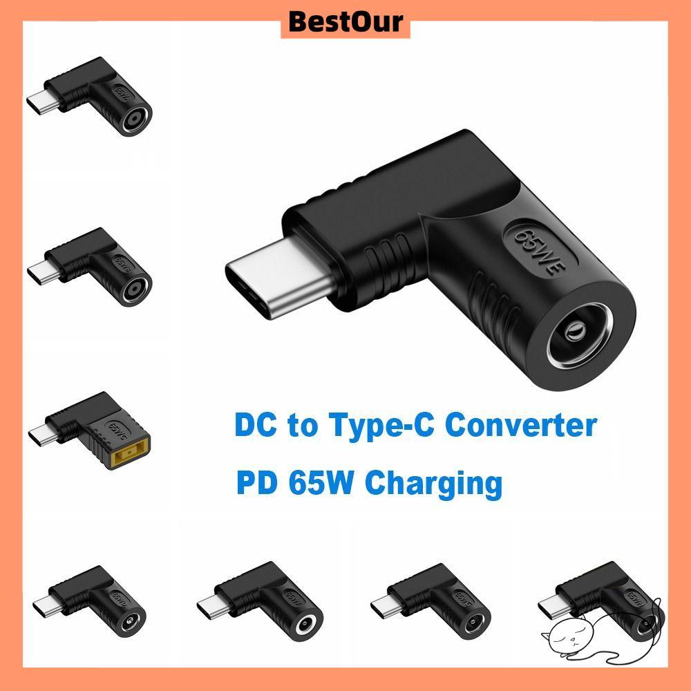 BESTOUR DC to Type C Converter USB C Connector 5v 9v 12v 5.5X2.5 7.4X0.9 4.5X0.6mm PD 65W สําหรับ //