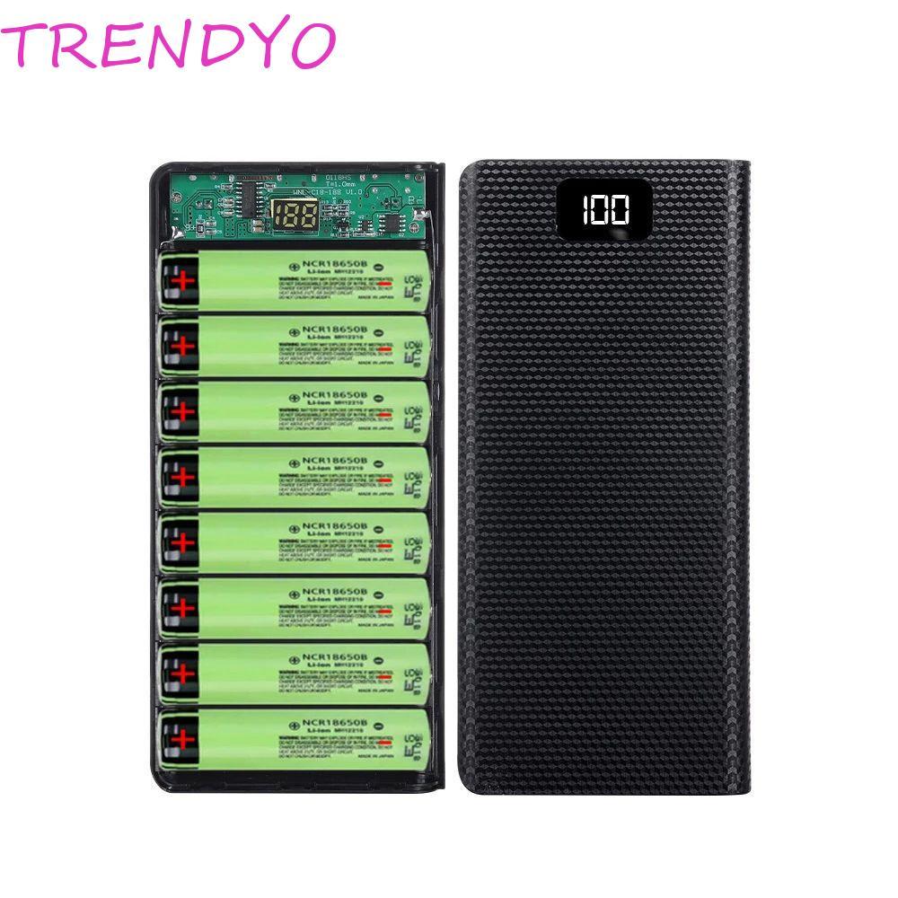 TRENDYO กล่องเก็บแบตเตอรี่ ที่วาง DIY 8x18650 แบตเตอรี่ Micro USB เคส Type C แบบถอดได้