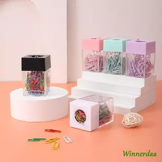 WIN Square กล่องเก็บสําหรับคลิปหนีบกระดาษ Organizer คลิปหนีบกระดาษแม่เหล็กสําหรับ Cas