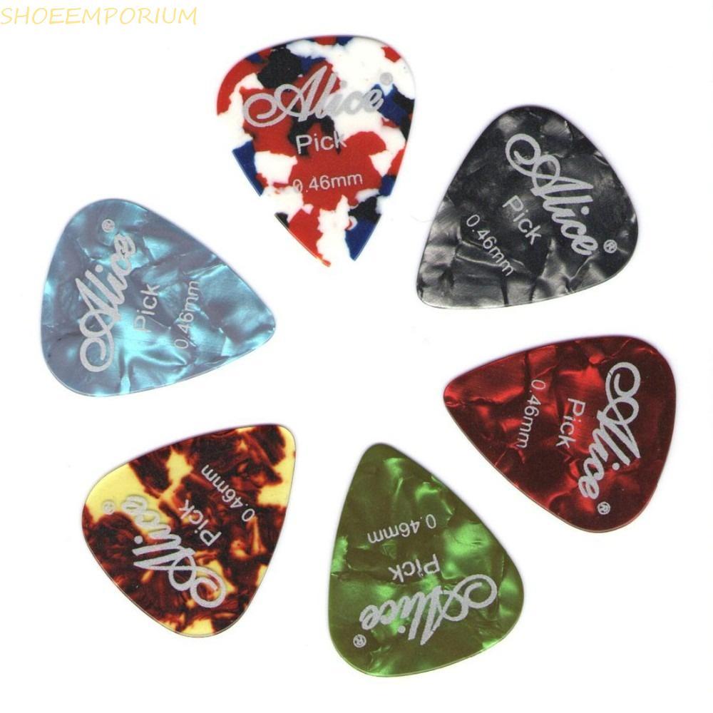 SHOEEMPORIUM 5pcs Guitar Pick คละสี, สีสุ่ม Plectrum สี Celluloid Picks, กีตาร์ความหนา 0.46-1.5 อุปกรณ์เสริม Guitar Pick Original Sound Guitar